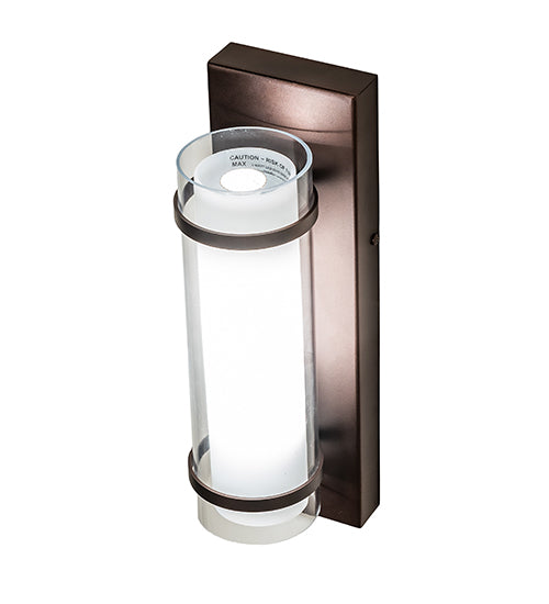 Meyda Lighting Renton 5" Mahogany Bronze Wall Sconce With Crystal Idalight & Contrail Mist Shade