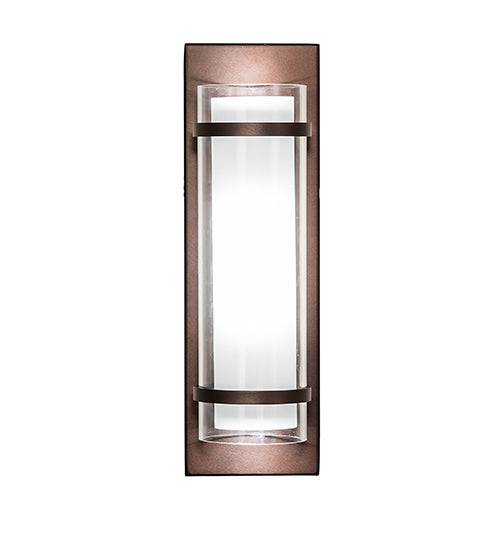 Meyda Lighting Renton 5" Mahogany Bronze Wall Sconce With Crystal Idalight & Contrail Mist Shade