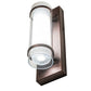 Meyda Lighting Renton 5" Mahogany Bronze Wall Sconce With Crystal Idalight & Contrail Mist Shade