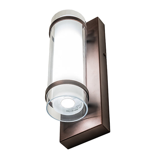 Meyda Lighting Renton 5" Mahogany Bronze Wall Sconce With Crystal Idalight & Contrail Mist Shade