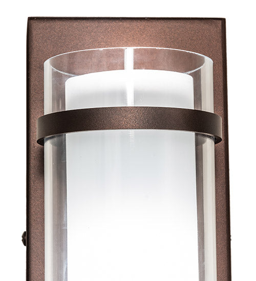 Meyda Lighting Renton 5" Mahogany Bronze Wall Sconce With Crystal Idalight & Contrail Mist Shade