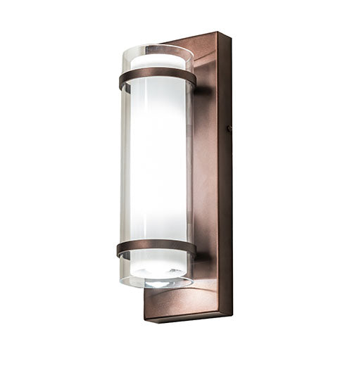 Meyda Lighting Renton 5" Mahogany Bronze Wall Sconce With Crystal Idalight & Contrail Mist Shade