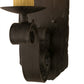 Meyda Lighting Renzo 116261 7" Antique Iron Gate Wall Sconce With Amber Faux Candlelight