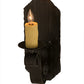 Meyda Lighting Renzo 116261 7" Antique Iron Gate Wall Sconce With Amber Faux Candlelight