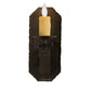 Meyda Lighting Renzo 116261 7" Antique Iron Gate Wall Sconce With Amber Faux Candlelight