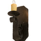Meyda Lighting Renzo 116261 7" Antique Iron Gate Wall Sconce With Amber Faux Candlelight