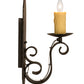 Meyda Lighting Renzo 116261 7" Antique Iron Gate Wall Sconce With Amber Faux Candlelight