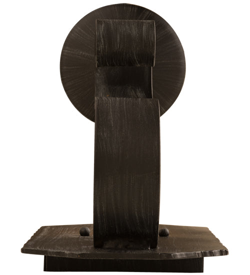 Meyda Lighting Renzo 116261 7" Antique Iron Gate Wall Sconce With Amber Faux Candlelight
