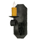 Meyda Lighting Renzo 155248 7" Antique Iron Gate Wall Sconce With Amber Faux Candlelight