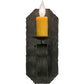 Meyda Lighting Renzo 155248 7" Antique Iron Gate Wall Sconce With Amber Faux Candlelight