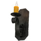 Meyda Lighting Renzo 155248 7" Antique Iron Gate Wall Sconce With Amber Faux Candlelight