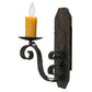 Meyda Lighting Renzo 155248 7" Antique Iron Gate Wall Sconce With Amber Faux Candlelight