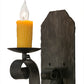 Meyda Lighting Renzo 155248 7" Antique Iron Gate Wall Sconce With Amber Faux Candlelight