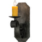 Meyda Lighting Renzo 155248 7" Antique Iron Gate Wall Sconce With Amber Faux Candlelight