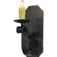 Meyda Lighting Renzo 7" Antique Iron Gate Wall Sconce With Ivory Faux Candlelight