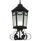 Meyda Lighting Restored 16" Black Taft Lantern Post Light With Frosted Seeded Shade Glass