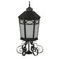 Meyda Lighting Restored 16" Black Taft Lantern Post Light With Frosted Seeded Shade Glass