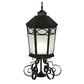 Meyda Lighting Restored 16" Black Taft Lantern Post Light With Frosted Seeded Shade Glass