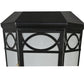 Meyda Lighting Restored 16" Black Taft Lantern Post Light With Frosted Seeded Shade Glass