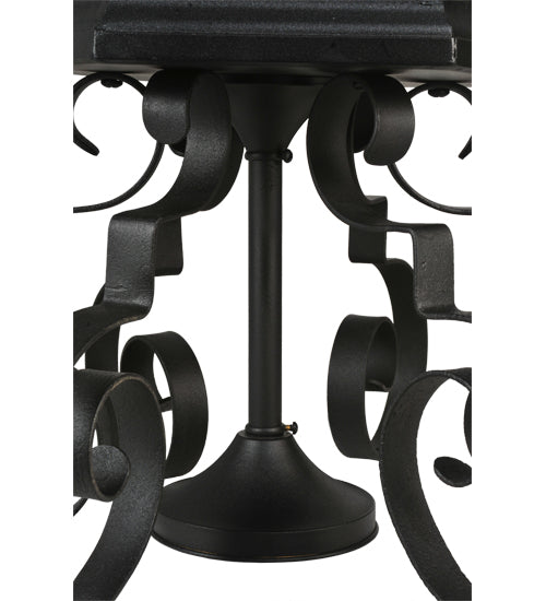 Meyda Lighting Restored 16" Black Taft Lantern Post Light With Frosted Seeded Shade Glass