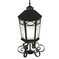 Meyda Lighting Restored 16" Black Taft Lantern Post Light With Frosted Seeded Shade Glass