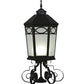 Meyda Lighting Restored 16" Black Taft Lantern Post Light With Frosted Seeded Shade Glass