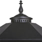 Meyda Lighting Restored 16" Black Taft Outdoor Lantern Post Mount Light With Clear Seeded Shade Glass