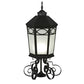 Meyda Lighting Restored 16" Black Taft Outdoor Lantern Post Mount Light With Clear Seeded Shade Glass