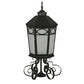 Meyda Lighting Restored 16" Black Taft Outdoor Lantern Post Mount Light With Clear Seeded Shade Glass