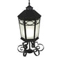Meyda Lighting Restored 16" Black Taft Outdoor Lantern Post Mount Light With Clear Seeded Shade Glass