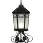 Meyda Lighting Restored 16" Black Taft Outdoor Lantern Post Mount Light With Clear Seeded Shade Glass