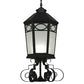 Meyda Lighting Restored 16" Black Taft Outdoor Lantern Post Mount Light With Clear Seeded Shade Glass