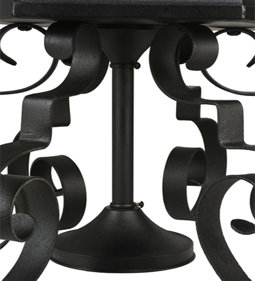 Meyda Lighting Restored 16" Black Taft Outdoor Lantern Post Mount Light With Clear Seeded Shade Glass