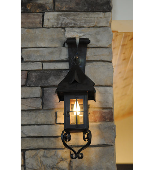 Meyda Lighting Restored 8" Wrought Iron Kasteel Wall Sconce