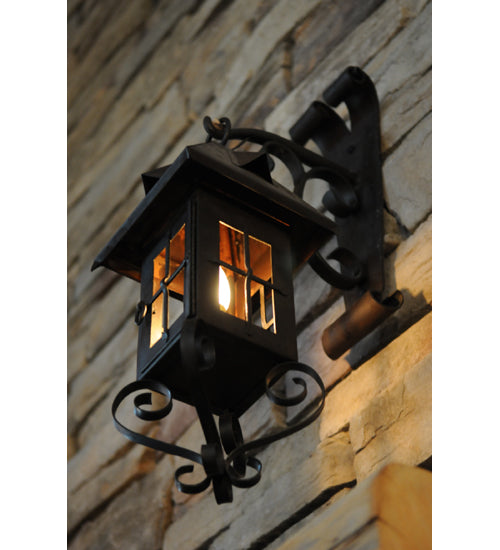 Meyda Lighting Restored 8" Wrought Iron Kasteel Wall Sconce