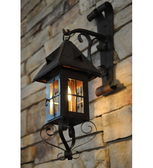 Meyda Lighting Restored 8" Wrought Iron Kasteel Wall Sconce