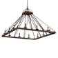Meyda Lighting Retreat 85" 12-Light Distressed Chestnut Chandelier