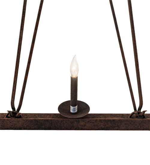 Meyda Lighting Retreat 85" 12-Light Distressed Chestnut Chandelier