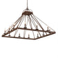 Meyda Lighting Retreat 85" 12-Light Distressed Chestnut Chandelier