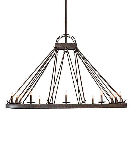 Meyda Lighting Retreat 85" 12-Light Gilded Tobacco Chandelier