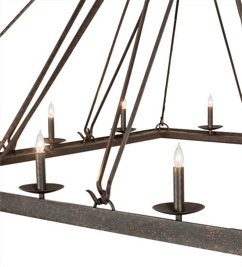 Meyda Lighting Retreat 85" 12-Light Gilded Tobacco Chandelier
