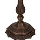 Meyda Lighting Reverse Painted 11" Mahogany Bronze Accent Table Lamp With Beige Painted Roses Fabric Shade and Fringe
