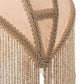 Meyda Lighting Reverse Painted 11" Mahogany Bronze Accent Table Lamp With Beige Painted Roses Fabric Shade and Fringe