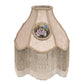 Meyda Lighting Reverse Painted 12"W x 15"H Ivory Roses Fabric Fridge and Parchment Shade