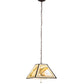 Meyda Lighting Reverse Painted 16" 2-Light Mahogany Bronze Pendant Light With Multi-Colored Trout Shade Glass