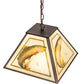 Meyda Lighting Reverse Painted 16" 2-Light Mahogany Bronze Pendant Light With Multi-Colored Trout Shade Glass