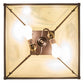 Meyda Lighting Reverse Painted 16" 2-Light Mahogany Bronze Pendant Light With Multi-Colored Trout Shade Glass
