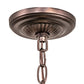Meyda Lighting Reverse Painted 16" 2-Light Mahogany Bronze Pendant Light With Multi-Colored Trout Shade Glass