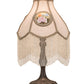 Meyda Lighting Reverse Painted 20" 4-Light Antique Table Lamp With Ivory Fabric Shade
