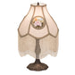 Meyda Lighting Reverse Painted 20" 4-Light Antique Table Lamp With Ivory Fabric Shade